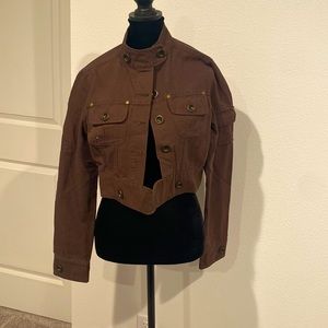 Dark brown crop top jacket